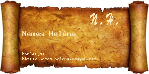 Nemes Heléna névjegykártya